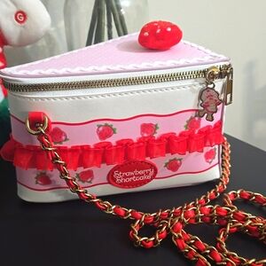 Strawberry Shortcake Cake Slice Figural Crossbody Bag